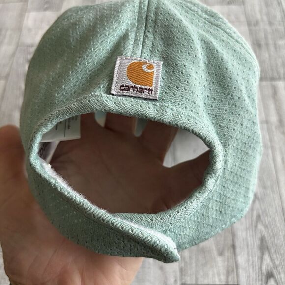 Women Carhartt Script Adjustable Hat Cap‎ Hunt Fish Workwear Baseball Mom Blue - Picture 6 of 6